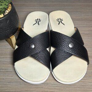 NEW!!! KURU Breeze Orthotic Sandals Women’s 7 Wide-Jet Black Leather Crisscross